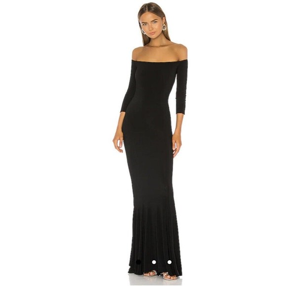 Norma Kamali Off Shoulder Fishtail Gown Size S (Retail value $295.00) - Picture 1 of 9